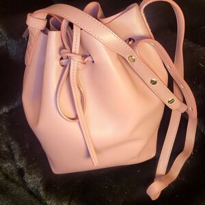 Soft Pink Drawstring Bucket Bag - Women